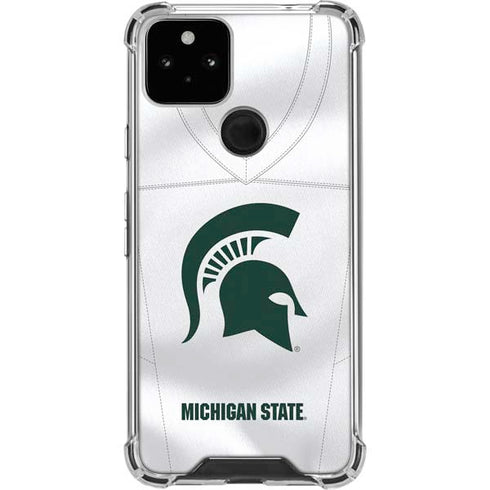 Michigan State University White Jersey Google Pixel 5 Clear Case